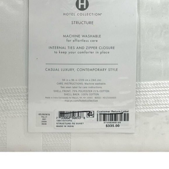 $335 Hotel Collection Structure Duvet Cover,Full/Queen - Picture 3 of 3
